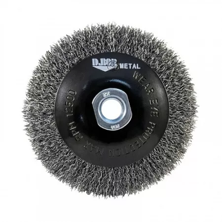 Щётка коническая гофрированная для УШМ, METAL Standard, 115xМ14 - S0.30 - RPM 12500 &quot;D.BOR&quot; – анонс, характеристики, 