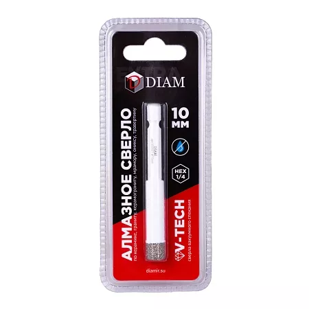 Сверло алмазное DIAM 10x35x1/4 HEX-E Extra Line V-TECH (в.спекание) (320327) DIAM – анонс, характеристики, 320327 