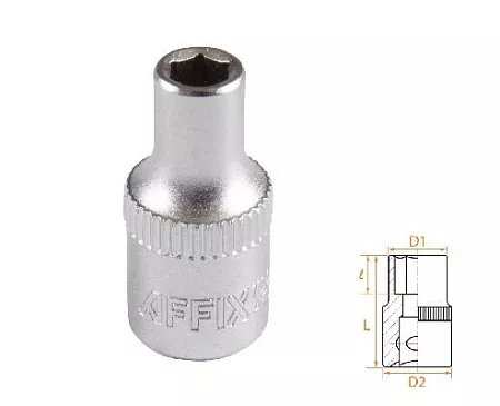 Головка торцевая стандартная шестигранная 1/4&quot;, 4,5 мм AFFIX AF00020045 AFFIX – анонс, характеристики, MSTAF00020045 