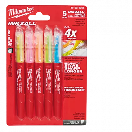 Цена по акции на маркеры milwaukee inkzall coloured - 5 pc в магазине Инструмент-24