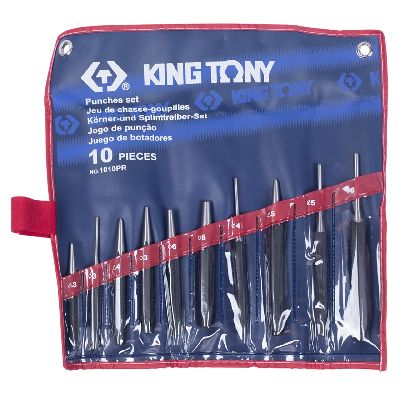 Цена по акции на набор выколоток, бородков, кернеров, 10 предметов king tony 1010pr в магазине Инструмент-24