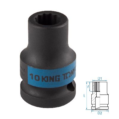Головка торцевая ударная двенадцатигранная 1/2&quot;, 10 мм KING TONY 453010M KING TONY – анонс, характеристики, MST453010M 