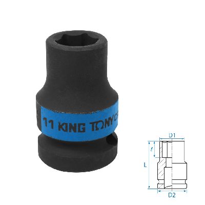 Головка торцевая ударная шестигранная 1/2&quot;, 11 мм KING TONY 453511M KING TONY – анонс, характеристики, MST453511M 