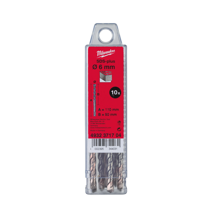 Бур SDS-Plus Milwaukee 6x160-10 шт с 2 режущими кромками