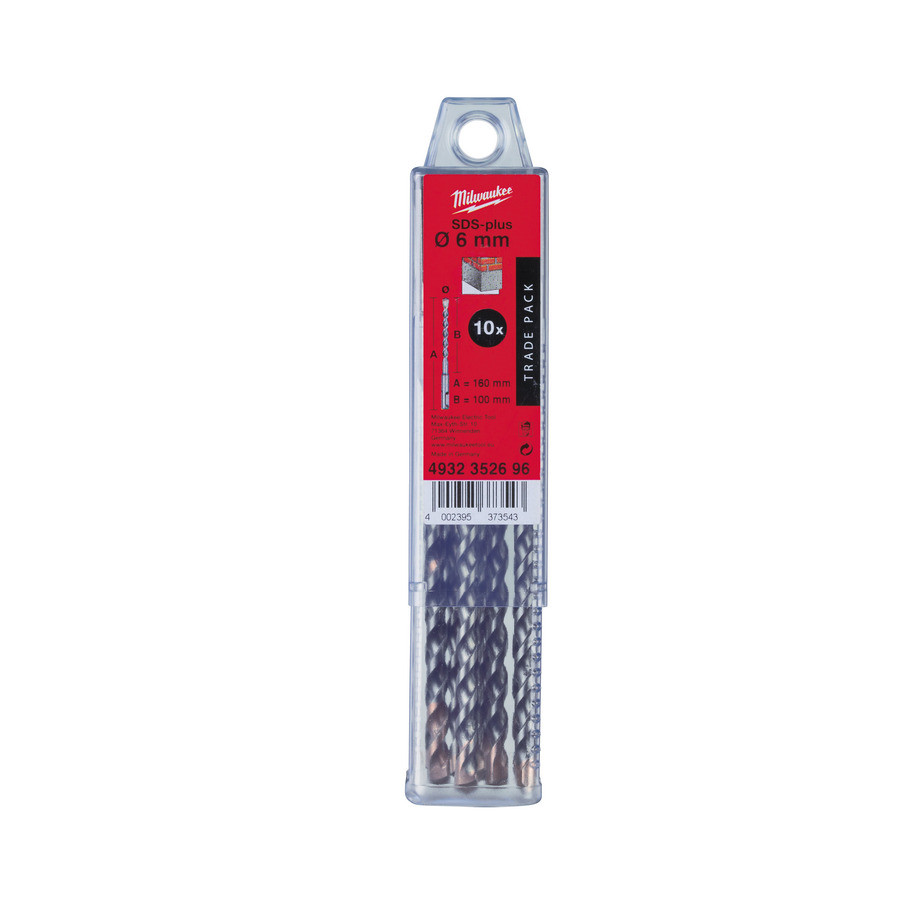 Бур SDS-Plus Milwaukee 7x160-10 шт с 2 режущими кромками