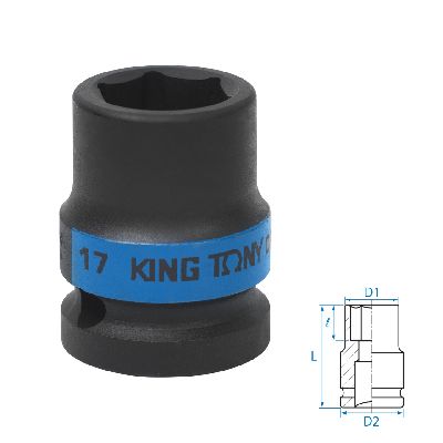 Головка торцевая ударная шестигранная 1/2&quot;, 17 мм KING TONY 453517M KING TONY – анонс, характеристики, MST453517M 