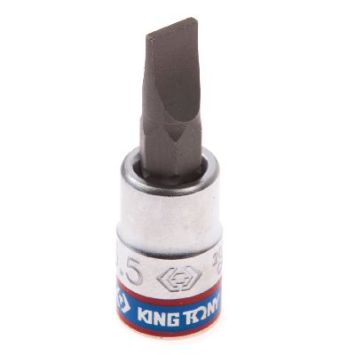 Насадка (бита) торцевая 1/4&quot;, Slotted, 5,5х1,0 мм, L = 37 мм KING TONY 203255 KING TONY – анонс, характеристики, MST203255 