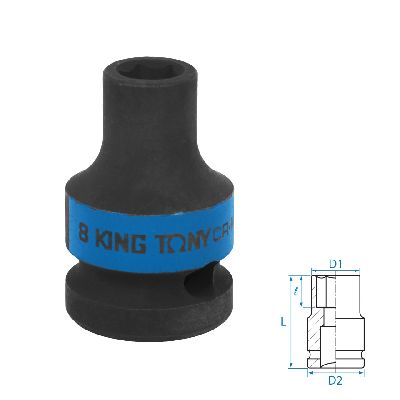 Головка торцевая ударная шестигранная 1/2&quot;, 08 мм KING TONY 453508M KING TONY – анонс, характеристики, MST453508M 