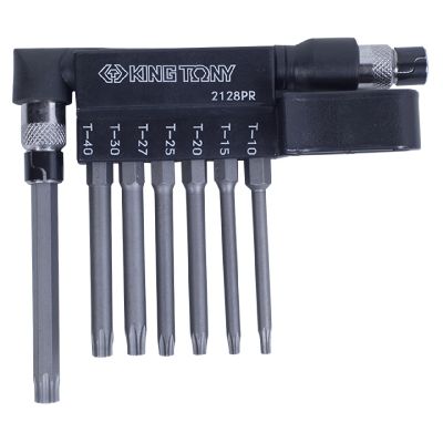 Набор вставок (бит) с воротком-битодержателем 1/4&quot;, Torx, T10-T40, L = 60 мм, 8 предметов KING TONY 2128PR KING TONY – анонс, характеристики, MST2128PR 