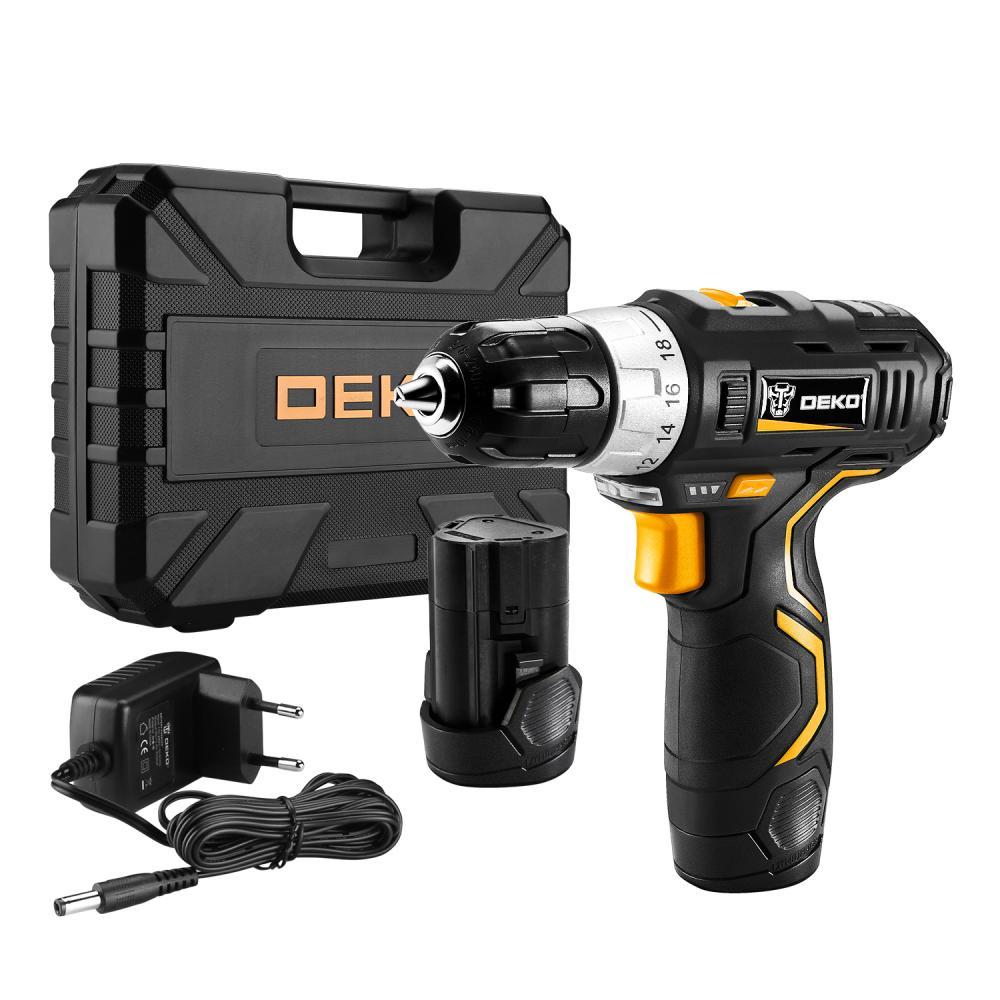 Аккумуляторная дрель-шуруповерт DEKO GCD12DU3 SET 4 в кейсе + оснастка 13 шт, 2*2 А·ч 