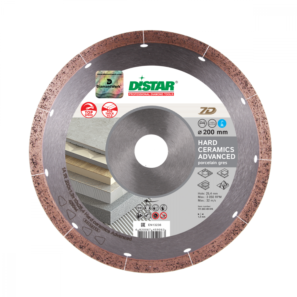Алмазный диск DISTAR 1A1R Hard ceramics Advanced D350