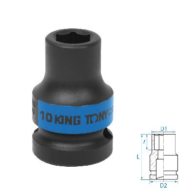 Головка торцевая ударная шестигранная 1/2&quot;, 10 мм KING TONY 453510M KING TONY – анонс, характеристики, MST453510M 