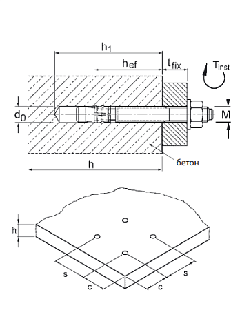 Клиновой анкер МКТ B-L 12-10/95 новое в магазине tool-24.ru