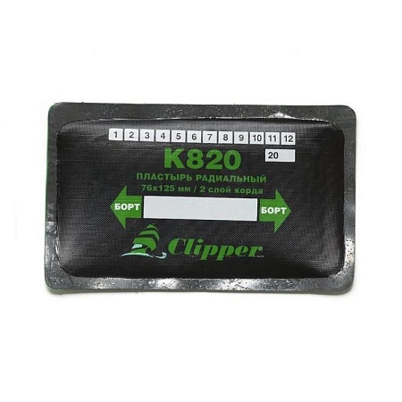 Фото и описание:clipper заплата k823 кордовая для боковых порезов (серый адгезивный слой) 110*185мм (2 слоя корда)