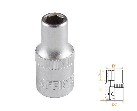 Головка торцевая стандартная шестигранная 1/4&quot;, 5 мм AFFIX AF00020005 AFFIX – анонс, характеристики, MSTAF00020005 