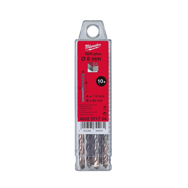 Бур SDS-Plus Milwaukee 6x160-10 шт с 2 режущими кромками – купить в , подробное изображение 
