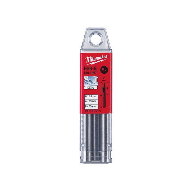 Milwaukee 6.50 x 70 - 10 шт Укороченные cверла по металлу HSS -G – купить в , подробное изображение 
