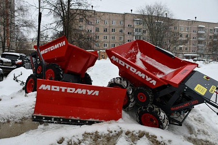 Нож-отвал МОТОМУЛ цельнометаллическая тележка, огородный помощник