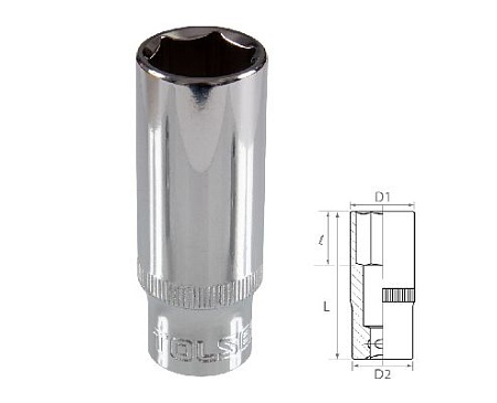 Головка торцевая глубокая шестигранная 3/8&quot;, 16 мм TOLSEN TT16366 TOLSEN – анонс, характеристики, MSTTT16366 