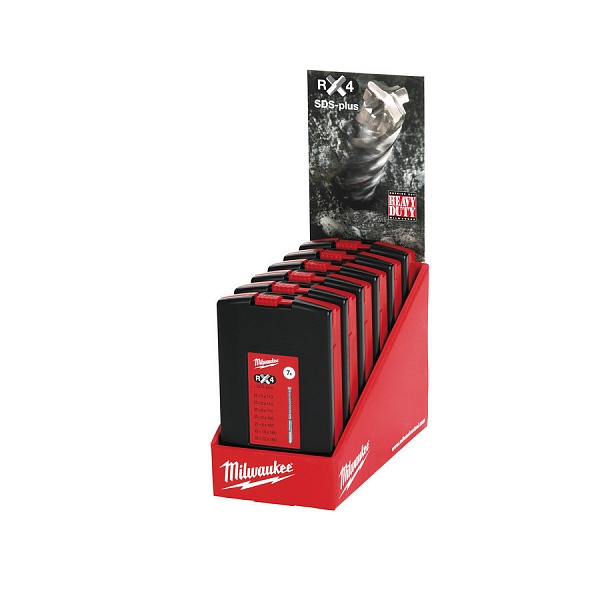 Набор буров SDS-Plus RX4 Milwaukee с 4-мя режущими кромками (7шт) -6шт – купить в , подробное изображение 
