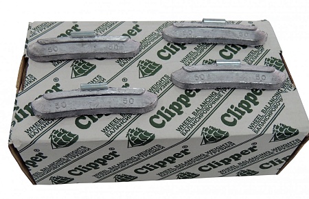 Фото и описание:clipper грузик 0250 балансировочный для стального диска 50гр. (набор 50шт.)