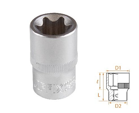 Головка торцевая TORX Е-стандарт 1/2&quot;, E20 AFFIX AF00043020 AFFIX – анонс, характеристики, MSTAF00043020 
