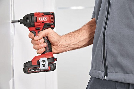 Акции и распродажа аккумуляторная ударная дрель-шуруповерт flex id 1/4&quot; 18.0-ec/2.5 set