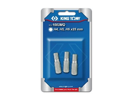 Набор вставок (бит) 1/4&quot;, Hex, 4, 5, 6 мм, 3 предмета KING TONY 1003MQ KING TONY – анонс, характеристики, MST1003MQ 