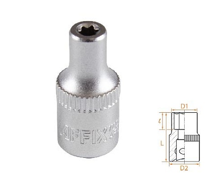 Головка торцевая TORX Е-стандарт 1/4&quot;, E4 AFFIX AF00023004 AFFIX – анонс, характеристики, MSTAF00023004 