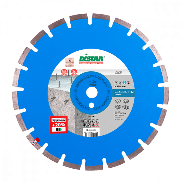 Алмазный диск DISTAR 1A1ARRS/C1-W Classic H12 D604 : детальное описание и быстрый заказ