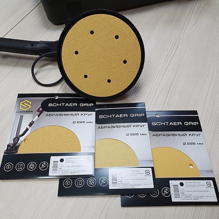 *GRIPPAPER225P60H6-5 Абразивный круг SCHTAER GRIP Paper 225 мм на бумажной основе 6 отверстий, 5 шт SCHTAER – анонс, характеристики, 