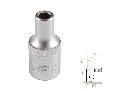 Головка торцевая стандартная шестигранная 1/4&quot;, 4 мм AFFIX AF00020004 AFFIX – анонс, характеристики, MSTAF00020004 