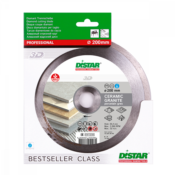 Алмазный диск DISTAR 1A1R Bestseller Ceramic granite D250 : детальное описание и быстрый заказ