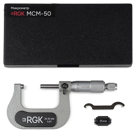 Цена по акции на микрометр rgk mcm-50 с калибровкой (132992) в магазине Инструмент-24
