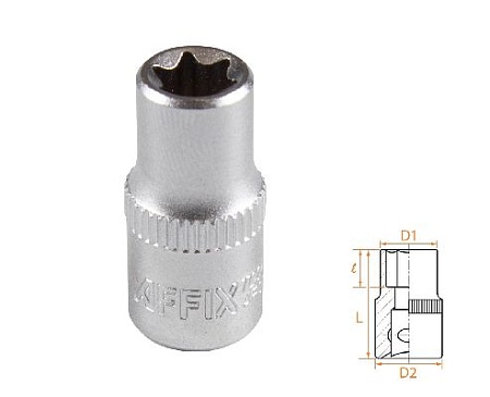 Головка торцевая TORX Е-стандарт 1/4&quot;, E8 AFFIX AF00023008 AFFIX – анонс, характеристики, MSTAF00023008 