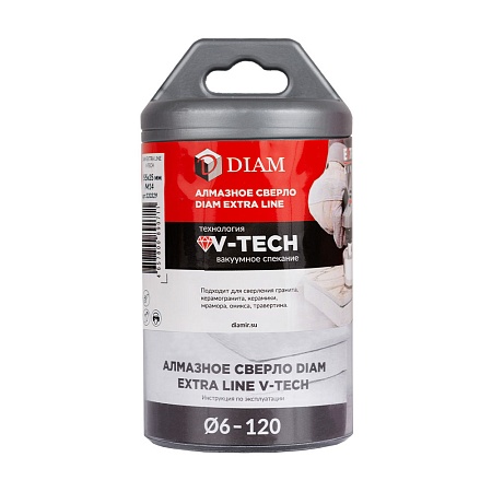 Сверло алмазное DIAM 55x35xМ14 Extra Line V-TECH (в.спекание) (320329) DIAM – анонс, характеристики, 320329 