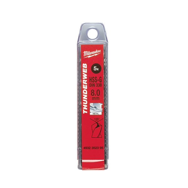 Сверло по металлу Milwaukee 11.5 x 142 - 5шт Thunderweb HSS-G DIN338 – купить в , подробное изображение 
