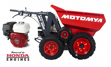 МОТОМУЛ МТ-300.HO GX160 (ДВС HONDA GX160) комплектация Премиум цельнометаллическая тележка, огородный помощник