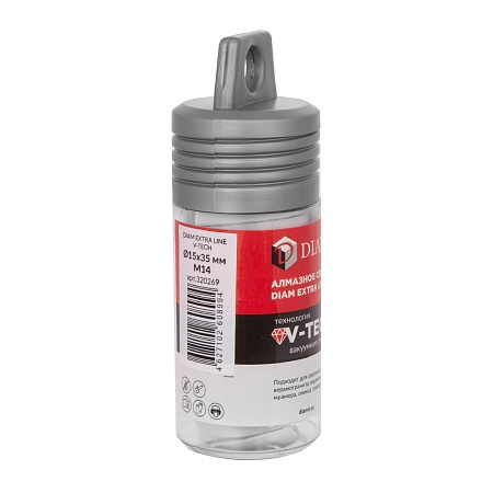 Сверло алмазное DIAM 15x35xМ14 Extra Line V-TECH (в.спекание) (320269) DIAM – анонс, характеристики, 320269 