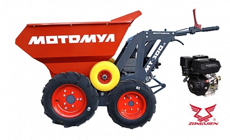 МОТОМУЛ МТ-300.5 ZH GB200 (ДВС Zongshen GB200) комплектация Комфорт цельнометаллическая тележка, огородный помощник