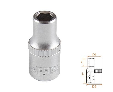Головка торцевая стандартная шестигранная 1/4&quot;, 5,5 мм AFFIX AF00020055 AFFIX – анонс, характеристики, MSTAF00020055 
