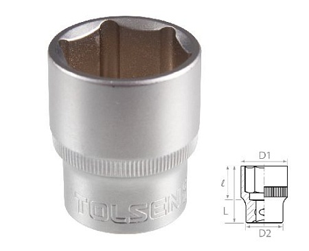 Головка торцевая стандартная шестигранная 1/2&quot;, 22 мм TOLSEN TT16522 TOLSEN – анонс, характеристики, MSTTT16522 