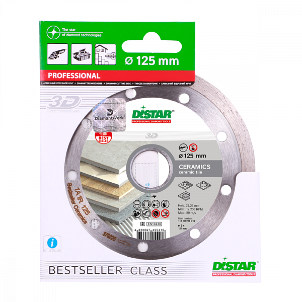 Алмазный диск DISTAR 1A1R Bestseller Ceramics D125 : детальное описание и быстрый заказ