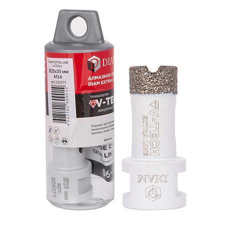 Сверло алмазное DIAM 20x35xМ14 Extra Line V-TECH (в.спекание) (320271) DIAM – анонс, характеристики, 320271 