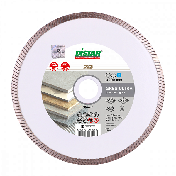 Алмазный диск DISTAR 1A1R GRES ULTRA D200 : детальное описание и быстрый заказ