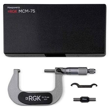 Цена по акции на микрометр rgk mcm-75 с калибровкой (132997) в магазине Инструмент-24