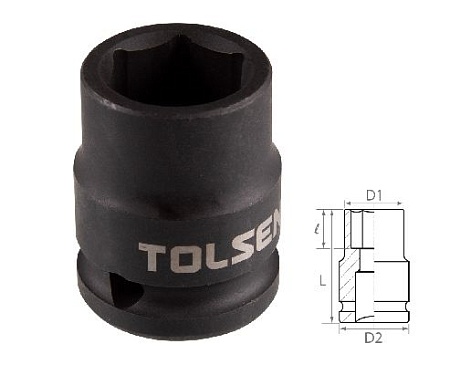 Головка торцевая ударная шестигранная 1/2&quot;, 19 мм TOLSEN TT18219 TOLSEN – анонс, характеристики, MSTTT18219 