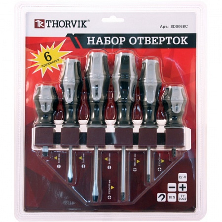 Цена по акции на набор отверток стержневых thorvik sds06bc в магазине Инструмент-24
