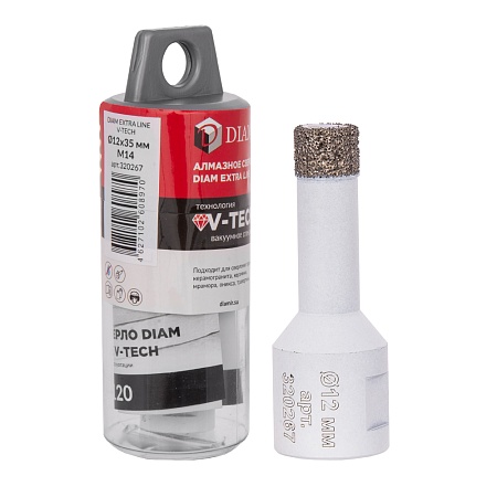 Сверло алмазное DIAM 12x35xМ14 Extra Line V-TECH (в.спекание) (320267) DIAM – анонс, характеристики, 320267 
