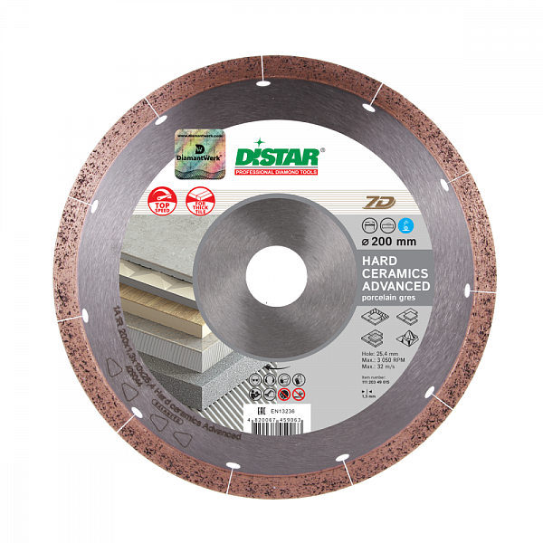 Алмазный диск DISTAR 1A1R Hard ceramics Advanced D350 : детальное описание и быстрый заказ